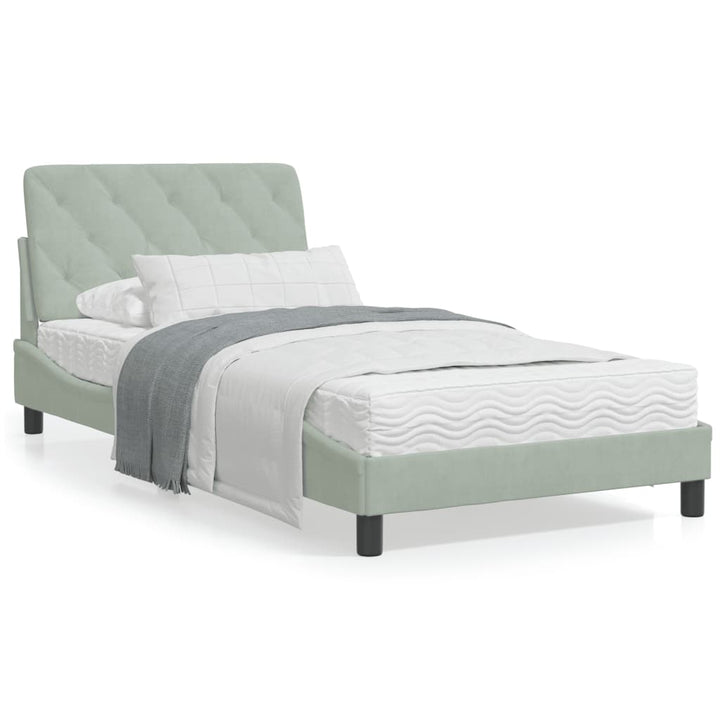 vidaXL Bed Frame with Headboard Mattress Foundation Bedroom Furniture Velvet-11