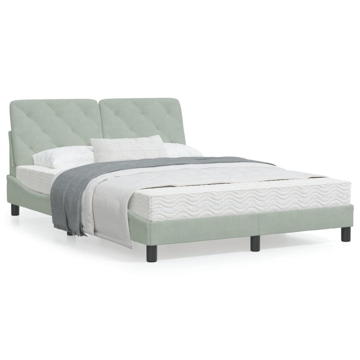 vidaXL Bed Frame with Headboard Mattress Foundation Bedroom Furniture Velvet-13