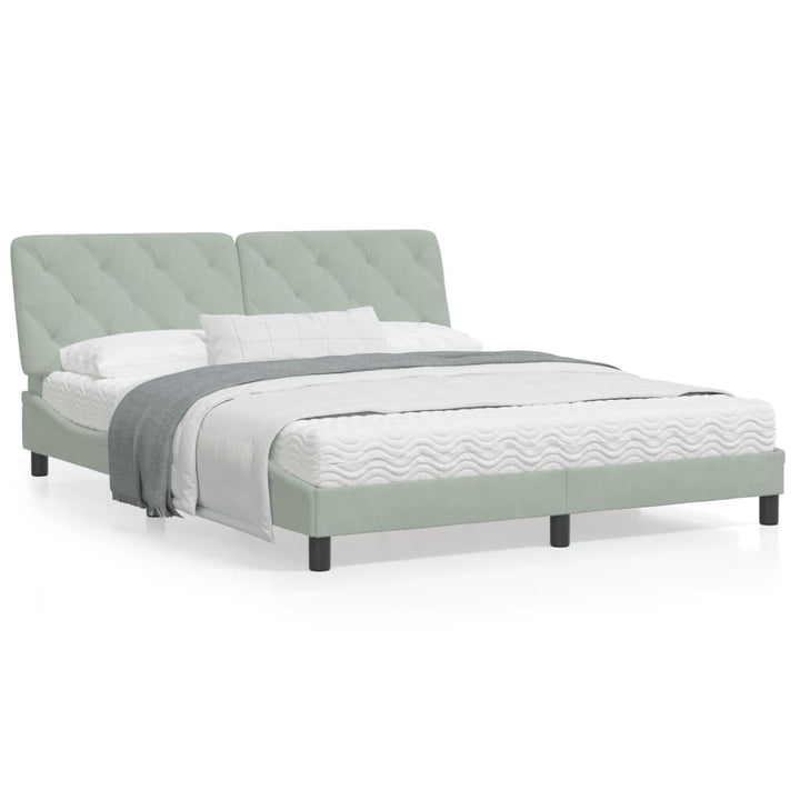 vidaXL Bed Frame with Headboard Mattress Foundation Bedroom Furniture Velvet-14