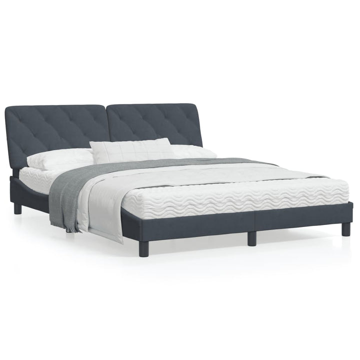 vidaXL Bed Frame with Headboard Mattress Foundation Bedroom Furniture Velvet-6