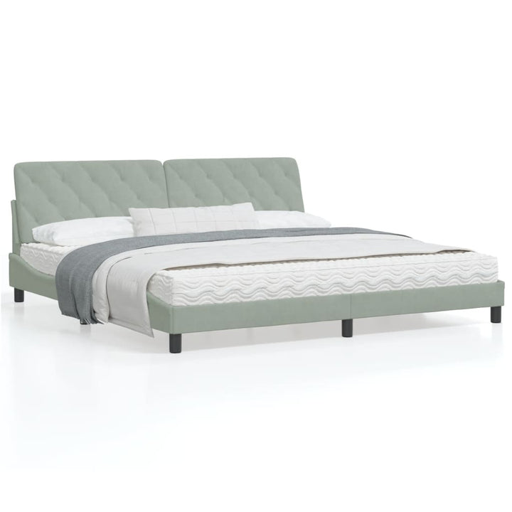 vidaXL Bed Frame with Headboard Mattress Foundation Bedroom Furniture Velvet-10