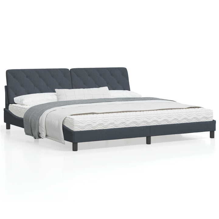 vidaXL Bed Frame with Headboard Mattress Foundation Bedroom Furniture Velvet-5