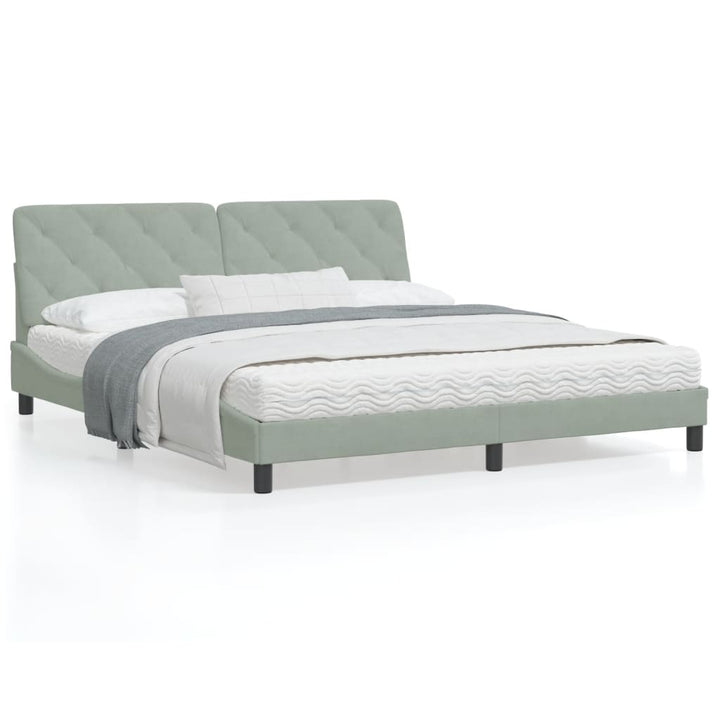 vidaXL Bed Frame with Headboard Mattress Foundation Bedroom Furniture Velvet-12