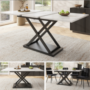 Reserve Extendable Marble Dining Set with Velvet Chairs