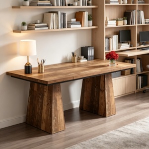 Executive Modern Office Desk with Storage Shelving